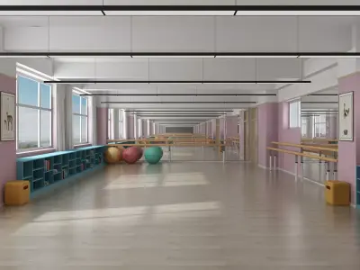 Dance-Yoga Practicing Room 3D model