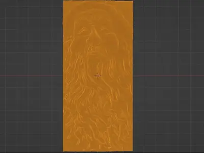 Wood Spirit Carving Old Man with Beard Wizard Wall Art 3D Model 3D print model