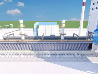 Modern factory - oil refinery - power plant 3D model