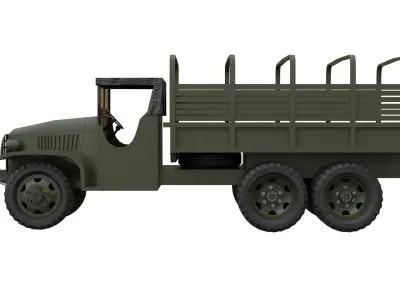 GMC CCKW WWII Military Cargo Truck  High Quality 3D Model Low-poly 3D model