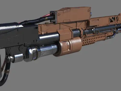 RailGun futuristic weapon 3D model purchase