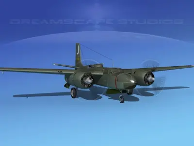 Douglas B-26C Invader V06 USAF 3D model