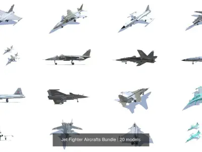Jet Fighter Aircrafts Bundle 3D Model Pack