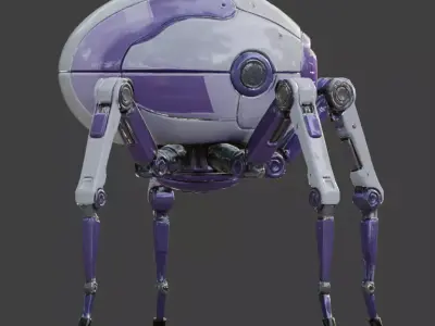 Futuristic Robotic Hacking Spider 3D Model Low-poly 3D model