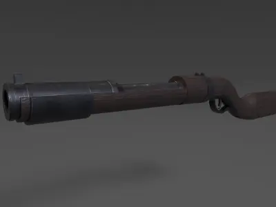 Stylized handcannon Low-poly 3D model