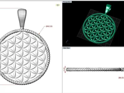 Flower Of Life Sacred Mandala Symbol Talisman 3D print model
