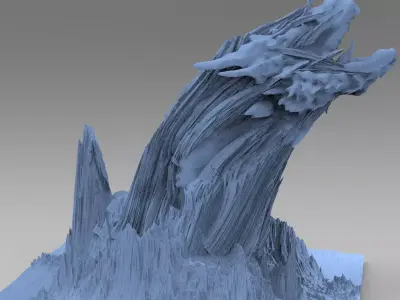 Dragon Clawed Spiked mountain piece model  3D model
