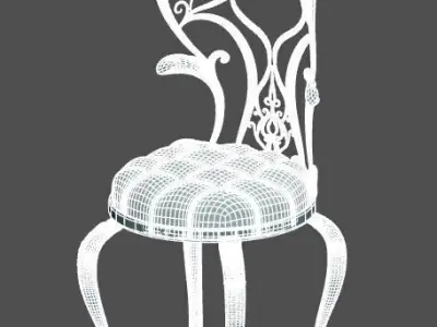 art nouveau style chair 3D model