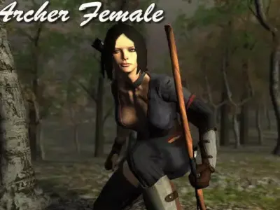 Archer Female Low-poly 3D model