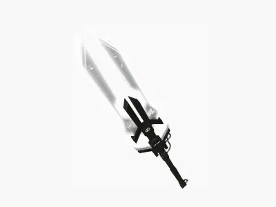 SciFi War Spear A07 Black White - Character Design Fashion Low-poly 3D model