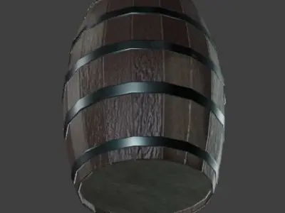 Low poly pbr wooden barrel  Free low-poly 3D model