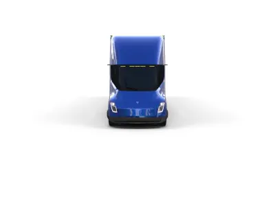 Tesla Truck Blue w trailer 3D model