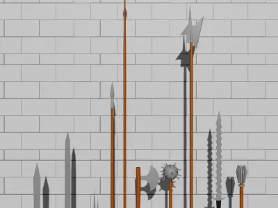 Medieval weapons pack low poly Low-poly 3D model