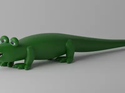 Cartoon Crocodile Alligator 1 3D model