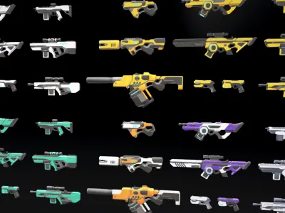 3D Props - Sci-fi Gun Low-poly 3D model