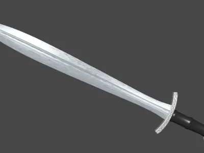 Xyphos sword with Caroling handle Low-poly 3D model
