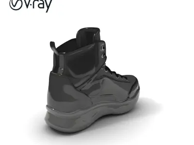 Black Tactical Boot D Model Pack Low-poly 3D model