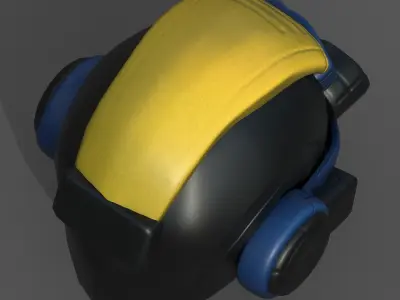 Helmet scifi fantasy futuristic military combat  Low-poly 3D model 3