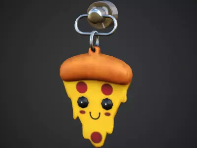 Pizza Weapon Charm - Low Poly Game Ready Low-poly 3D model