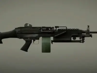 PACKE WEAPONS SMG with Skin  game ready Low-poly 3D model