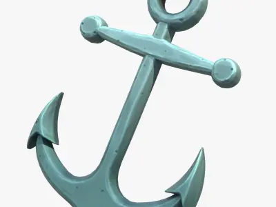 Stylized Cartoon Anchor Low-poly 3D model