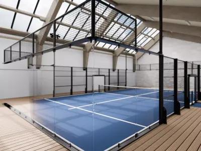 Indoor Padel Court Low-poly 3D model