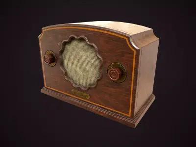 Vintage tabletop radio Low-poly 3D model