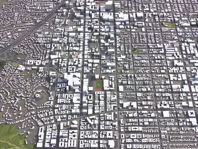 Hollywood - 3D City Low-poly 3D model