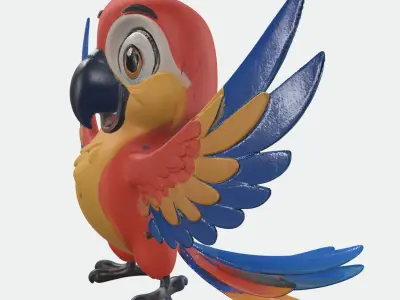 Cartoony Parrot Free low-poly 3D model