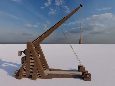Medieval Catapult 3D model shop