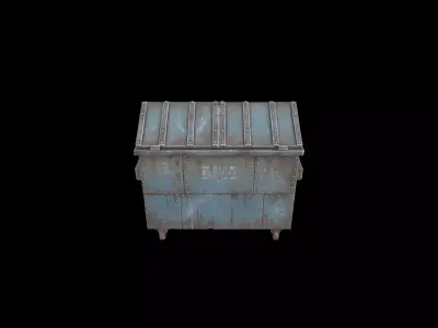 Low Poly Stylized Reinforced Industrial Dumpster Low-poly 3D model