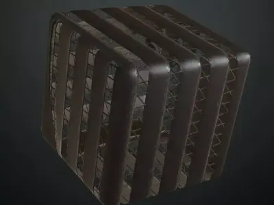 Industrial Slatted Metal Vent PBR Seamless Texture