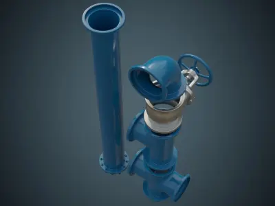 Industrial Pipes 5A Low-poly 3D model