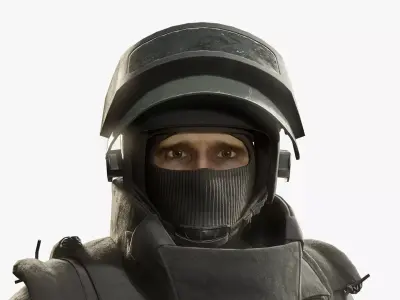 Modern Russian Soldier Low-poly 3D model get