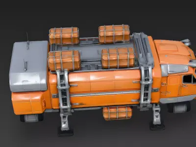Sci-Fi Heavy Cargo Overland Transport 3d model Low-poly 3D model