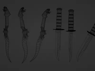 Free Stylized Knives  Game Ready Blades for Unity  Unreal Free low-poly 3D model