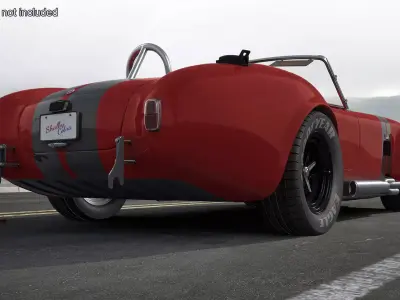 Racing Cobra Shelby 1965 Red Rigged 3D model