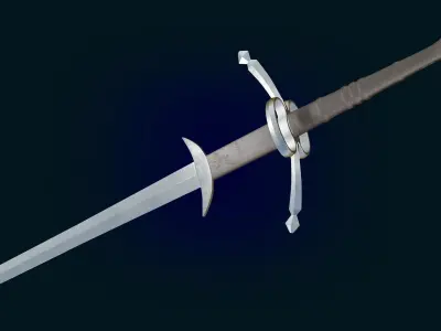 Medieval Realictic Two-Handed Great Sword Middle-poly Game ready 3D model