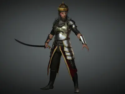 Salahuddin High quality character full Rigged and Animated  3D model