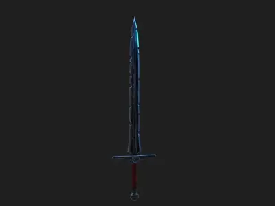 All-Black the Necrosword - Gorr Sword Low-poly 3D model