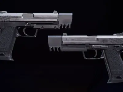 USP 45 Pistol Low-poly 3D model