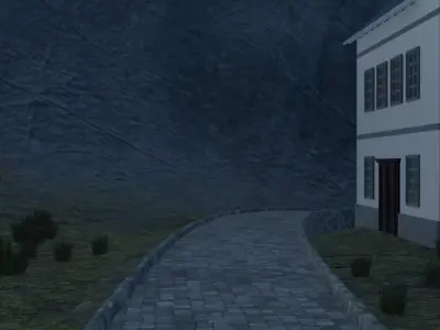 Autumn Village Landscape 3D model