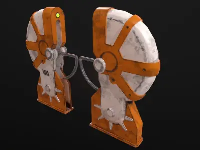 Turnstile 3 orange and star wars helmet Low-poly 3D model