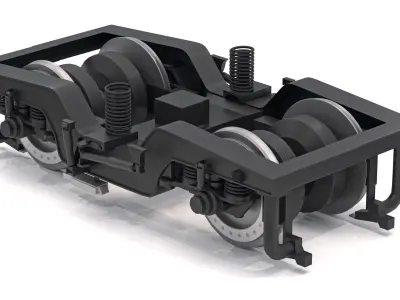 Train Wheel Bogie 3D model