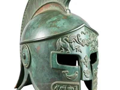 Ancient Bronze Helmet model pack Low-poly 3D model