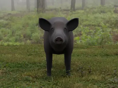 Boar LowPoly dog Low-poly 3D model