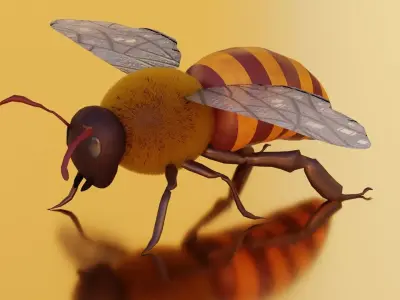 Honey Bee Fairly Realistic Low-poly 3D model