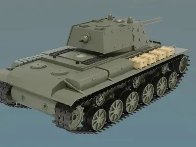 KV 1 Heavy Tank Low poly 3D model