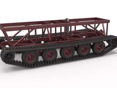 Chassis of Redneck Rave Mud truck on tracks Scale 1 to 25 3D print model