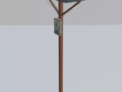 Wood solar panel 3d Low-poly 3D model